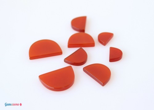 10 x 7 mm Halb Oval Flach Orange Karneol Scheiben Lose Natürlich Echter Edelstein 10 Stck. - Bild 5 von 11
