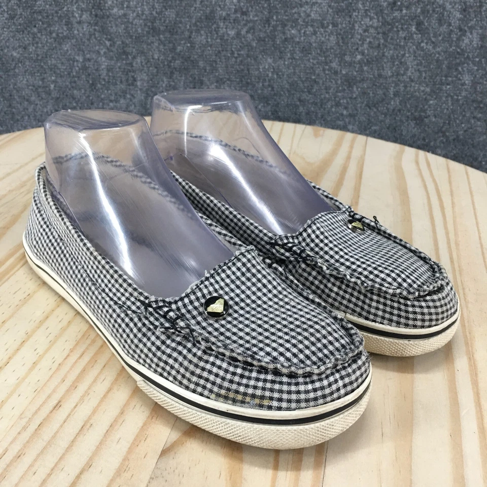 Zapatos Roxy Para Mujer 7.5 Pixie II Tenis Negro Blanco Cuadros Sin Cordones Informales Puntera Sin usar, en caja Foto 3 de 4