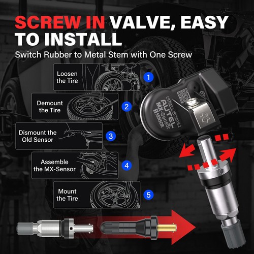 Autel MX-Sensor 433 & 315 MHz 2025 Reifendruck Sensor TPMS RDKS Programmier 4PCS - Bild 5 von 12