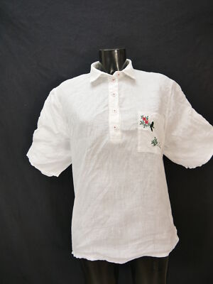 Gr.38 Trachtenbluse weiß Bluse Giesswein Leinen mit Stickerei TB7694