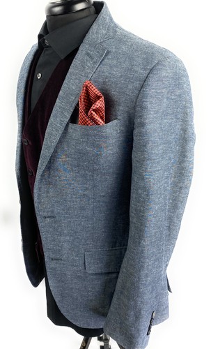 Traje Completo Wallin & Bros Gris 2 Botones Mezcla Algodón 3 Bolsillos Talla 38R - Imagen 3 de 7