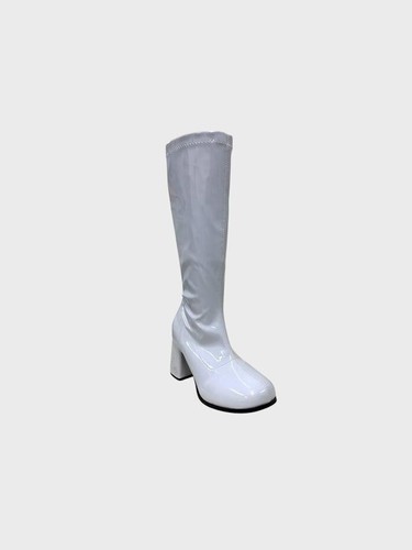 White 1960s Go Go GoGo Ladies Mens Retro Boots Womens Knee High Boots 60s 70s - Picture 8 of 11