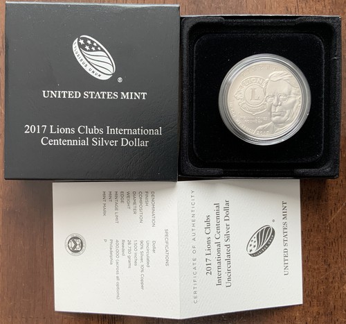 Dólar de plata UNC 2017-P Lions Clubs International Centennial como nuevo #17CJ - Imagen 4 de 7