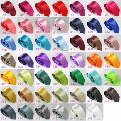 schmale dünne  KRAWATTE Business Slim Tie Schlips schmal 5 cm Binder Anzug - Bild 1 von 4