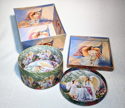 Angel Design Boxes - Set of Two (2) - One Round and One Square. Good ...