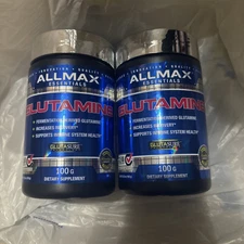 2  Lot Allmax Essentials Glutamine 3.53 oz 100g Improve Recovery Immune Function