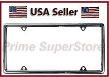 New Slim / Thin Chrome Metal License Plate Frame For Car Auto Truck Tag Cover 