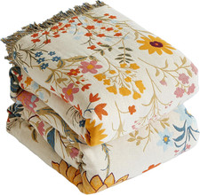 Boho Throw Blanket for Bed 60 X80 , 100 Cotton Woven Blanket for Couch Sofa, U