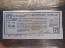 Rare certificat NES Nintendo Instant Redemption Lawsuit 1991 remise