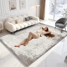 Electric Heated Rug 4.6X6.6 Ft Soft Plush Heater Carpet Heating Floor Mat with T