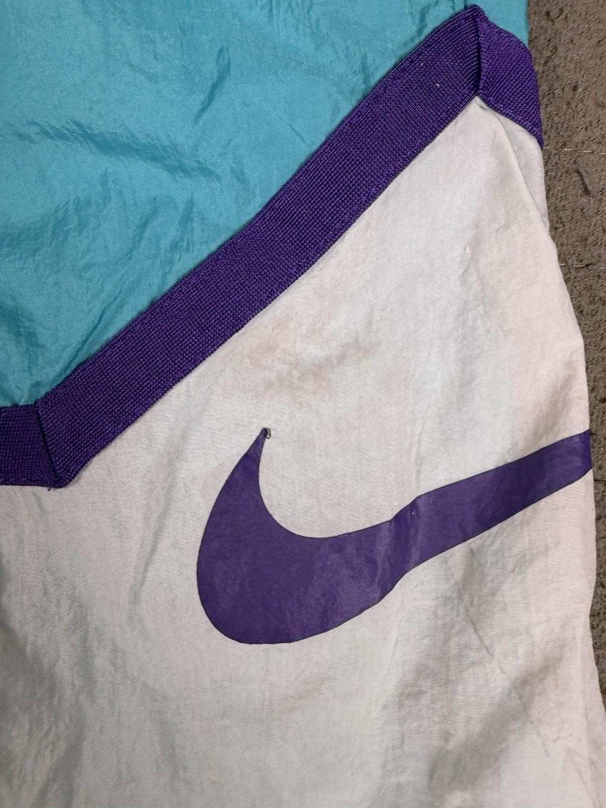 Vintage Nike Swim Trunks Mens M Teal Purple White 90s Colorblock Nylon thumbnail 6
