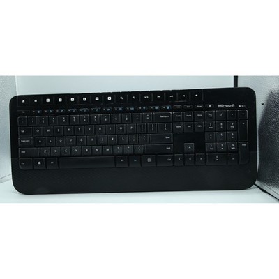 Microsoft Wireless Keyboard 2000 Model 1477 Black AES Encryption USB Receiver