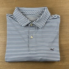 VINEYARD VINES Medium M OTG On The Go Sankaty Performance Mens Polo Shirt Stripe