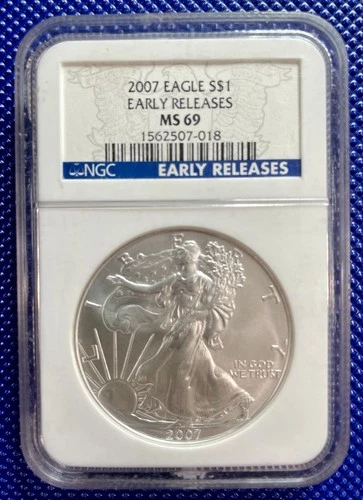 2007 ~ Silver Eagle S$1 ~ NGC MS69 ~ #1562507-018