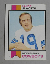1973 TOPPS #61 - LANCE ALWORTH -DALLAS COWBOYS (WR) - MISPRINT CUT ERROR