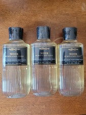 Lot of 3 Bath  Body Works Men's NOIR 3-in-1 Hair Face Body Wash 10 oz NEW