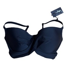 NWT Pour Moi Black Free Spirit Twist Bikini Swim Top 32H