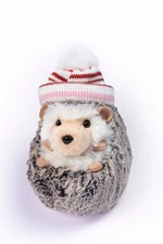 Douglas Spunky Hedgehog with Candy Cane Winter Hat Plush Stuffed Animal Toy, 5"