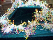 30ft LED Christmas Holiday Tinsel Garland with 50 Lights - Battery Operated