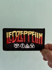 Led Zeppelin Iron On Patch Orange Yellow Red White Black Embroidered Rock