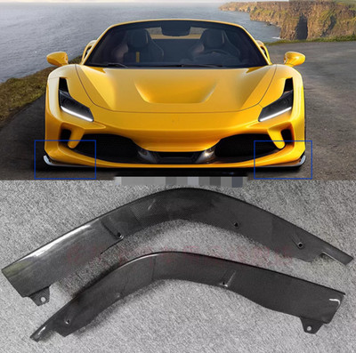 Fits For Ferrari F8 Spider Tributo Real Carbon Fiber Front Bumper Corner Cover