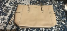 Michael Kors Beige Women s Tote Bag Double Handles Gold Hardware Buckle