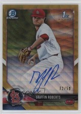 2018 Bowman Draft Chrome Pick Gold Wave Refractor 12/50 Griffin Roberts Auto 4n0