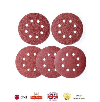 Schleifscheiben 100 Stück 125 mm Klett 20 x 40/60/80/120/180 gemischt 8 Loch