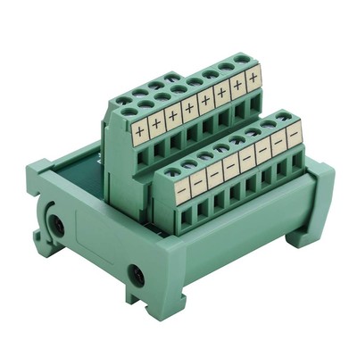 2-in-8-Out Terminal Blocks Module 25A DIN Rail Panel Mounting Power Distro