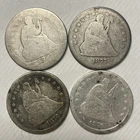 (X4) Lot Of 4 Seated Liberty Quarters. Receive Quarters Pictured.