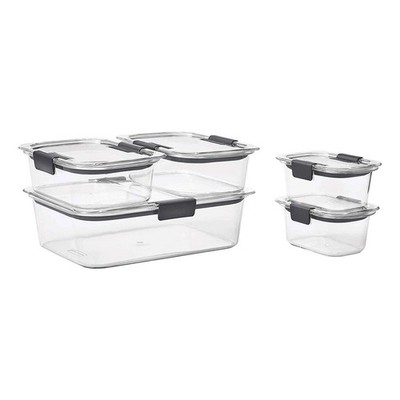 Rubbermaid Brilliance Set of 10 Clear Food Storage Containers with Lids