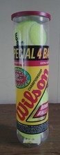 NOS VINTAGE CHAMPIONSHIP WILSON TENNIS BALLS 4 BALL PACK EXTRA DUTY FELT 1990'S