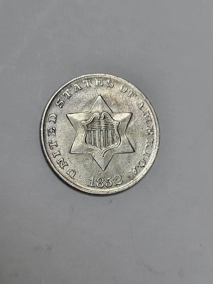 1852 UNCIRCULATED 3 Cent SILVER Piece - Image 3 of 4