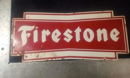 Vintage 13 In X 5½ In Firestone  Metal Sign