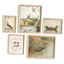 Lhoiplme Vintage Nursery Wall Art 12x16 Inch Unframed Fishing Hunting Prints