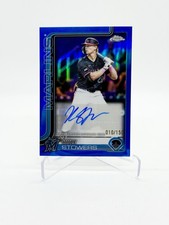 KYLE STOWERS 2025 Topps Chrome Update Blue Refractors #ACKS AUTO /150 MARLINS