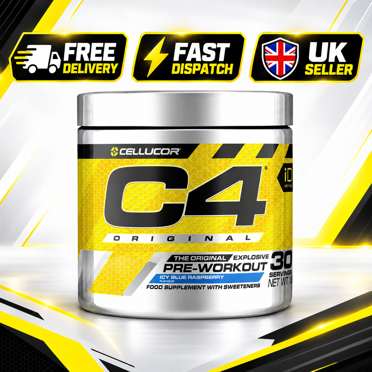 Cellucor C4 Original Pre-Workout 198 g – Icy Blue Raspberry Flavour (30 Servings - Image 2