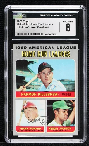 1970 Topps League Leaders Frank Howard Reggie Jackson Harmon Killebrew CGC 8 HOF