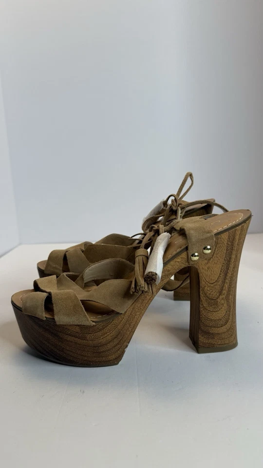 Sandalias Guess para mujer de gamuza con plataforma talla 10M marrón con cordones Foto 2 de 4