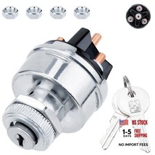 Ignition Switch with Key, Universal Ignition Key Switch, 12V 4 Position