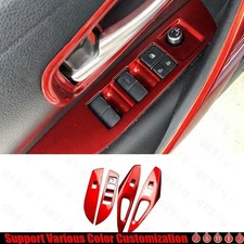 2019-2023 For Toyota Corolla Bright Red Window Lift Panel Switch Cover Trim 4PCS