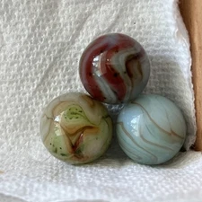 Vintage JABO? Marble Special Run Green Run  Swirl Patch Ribbons Agate Lot