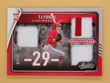 2022 Absolute TJ Friedl RC 08/49 Tools of the Trade 3 Swatch Retail Reds