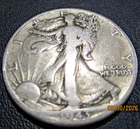 1943 D Walking Liberty & 1954 Franklin 90% Silver Half Dollars 0.723 troy oz