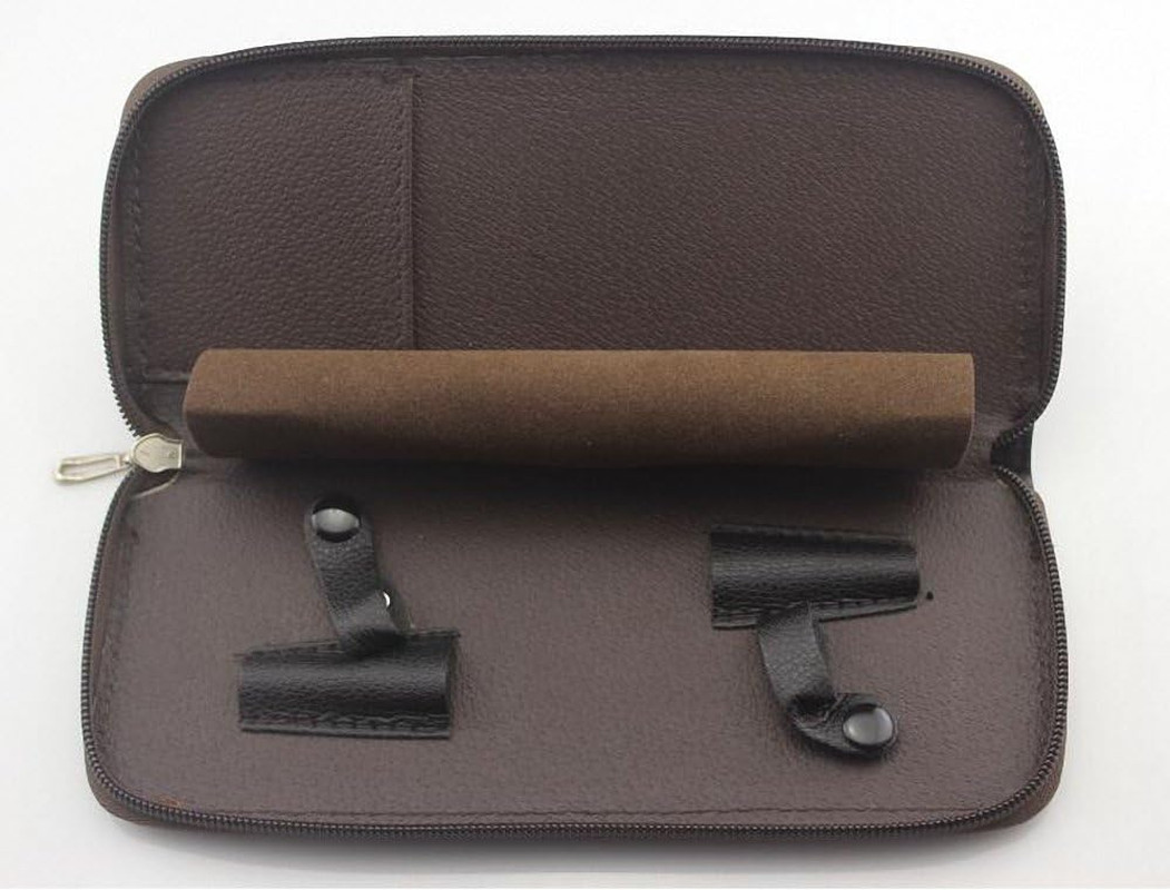 Salmony Leather Hair Scissors Bag Barber Salon Case Hairdresser Accessories B...