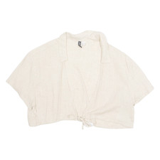 Camicia Beige Con Collo Divisa Donna M