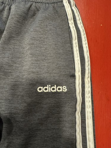 Adidas Jogging Pants Youth Large 14/16 Tapered Track Style 3 Stripes Black - Picture 2 of 6