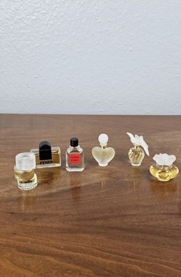 Vtg Mini Designer Perfume Lauder NINA RICCI Fendi Givenchy L'interdit Lot Of 6