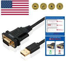 USB to RS232 DB9 Serial Cable Male Converter Adapter with FTDI Chipset for Wi...