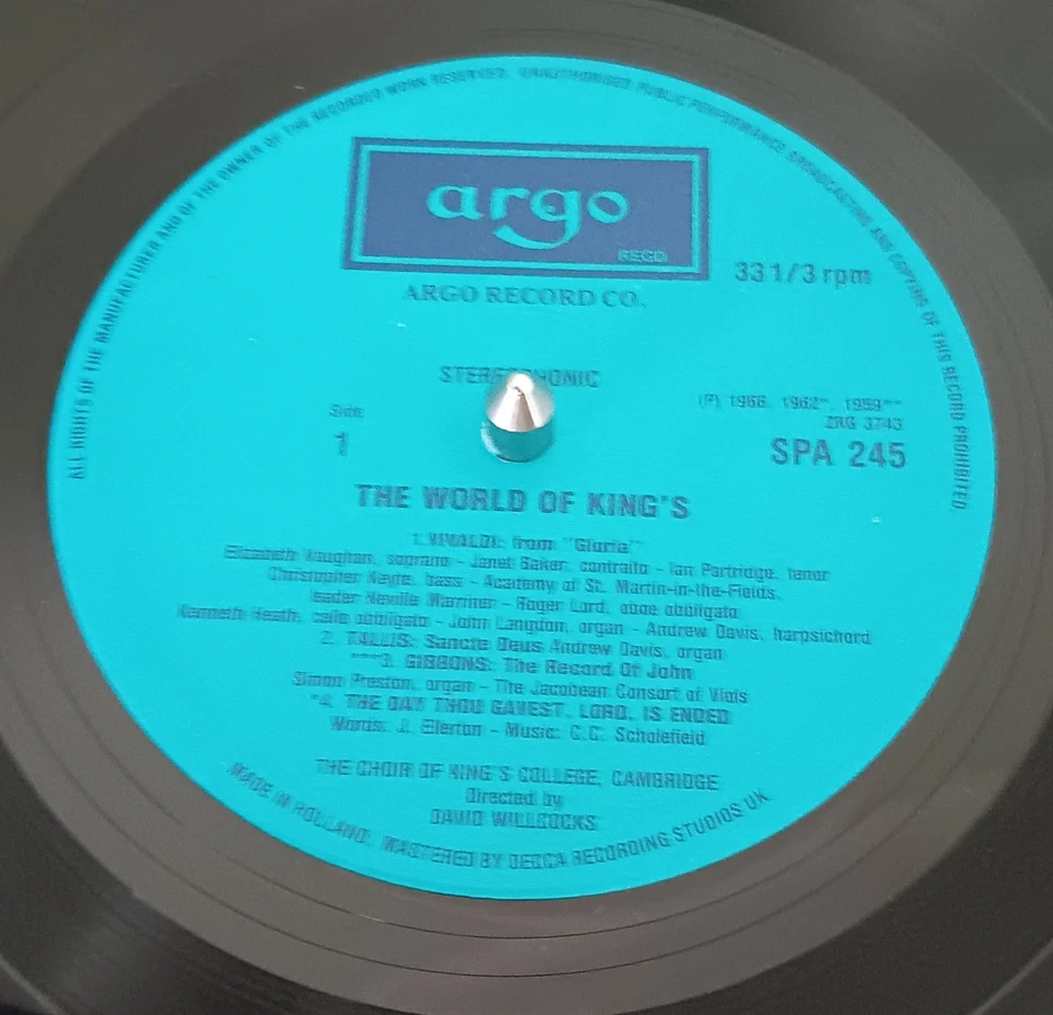 Choir Of Kings College, Cambridge - World Of King's - stereophonic LP record EX - Image 3 of 3